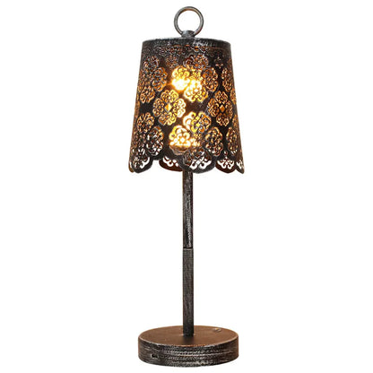 Vintage Wrought Iron Table Lamp Rechargeable Portable LED Ambient Desk Light