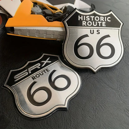 3D aluminum Route 66 stickers, Historic Route US 66 metal badges set, by BikerZoneZ on Tampa Home & Garden Store