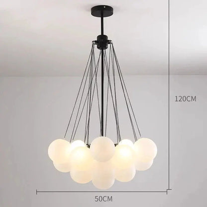 DecorBites LED pendant chandelier with frosted glass globes on a black stem, dining lighting on Tampa Home & Garden Store