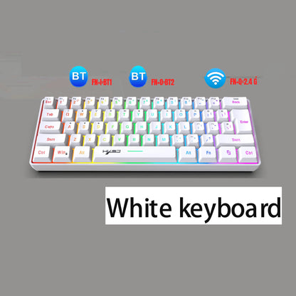 FLIPSTYLEZLLC white wireless keyboard and mouse set, 60% compact RGB backlit 2.4GHz/Bluetooth on Tampa Home & Garden Store