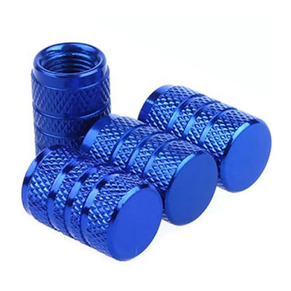 Valve stem caps, blue knurled aluminum, 4-pack for motor vehicle tires on Tampa Home & Garden Store