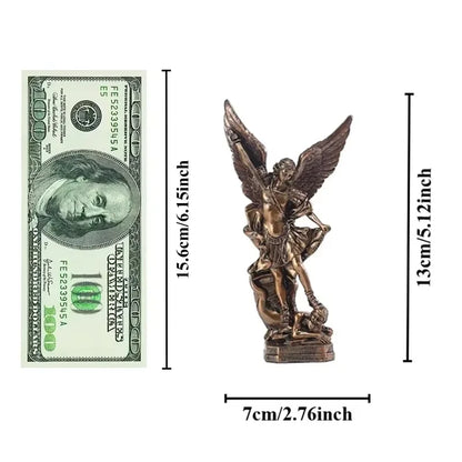Saint Michael Archangel statue, bronze-tone resin figurine for decor by Perfecsy on Tampa Home and Garden Store