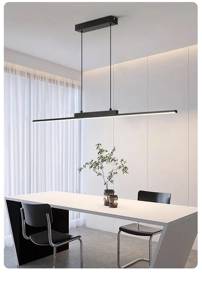 Modern Long Pendant Light – Minimalist Dining Room Chandelier for Kitchen & Living
