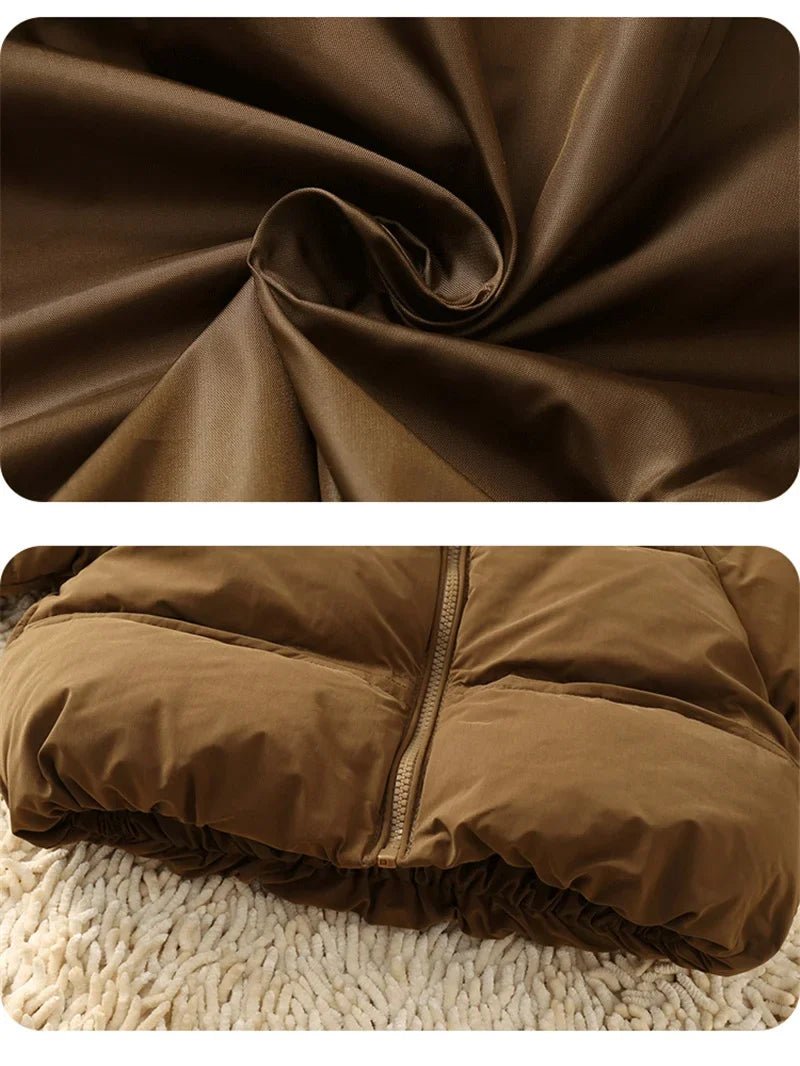 Kids winter down jacket hooded parka by UpTrend Deals in brown with zipper on Tampa Home & Garden Store