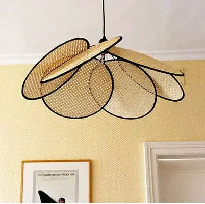 DecorBites Japanese Rattan Floor Lamp for Villa