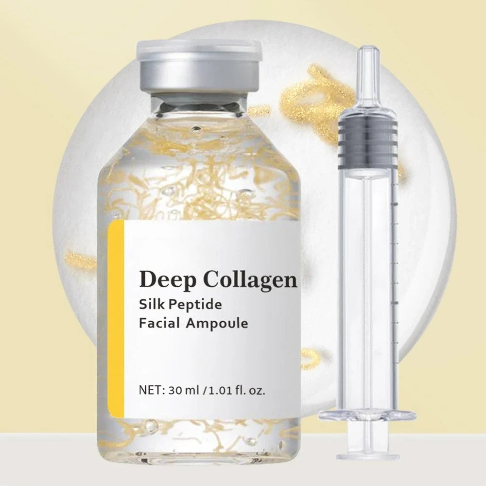 Silk Peptide Ampoule bottle with white label beside the dropper bottle on Tampa Home & Garden Store