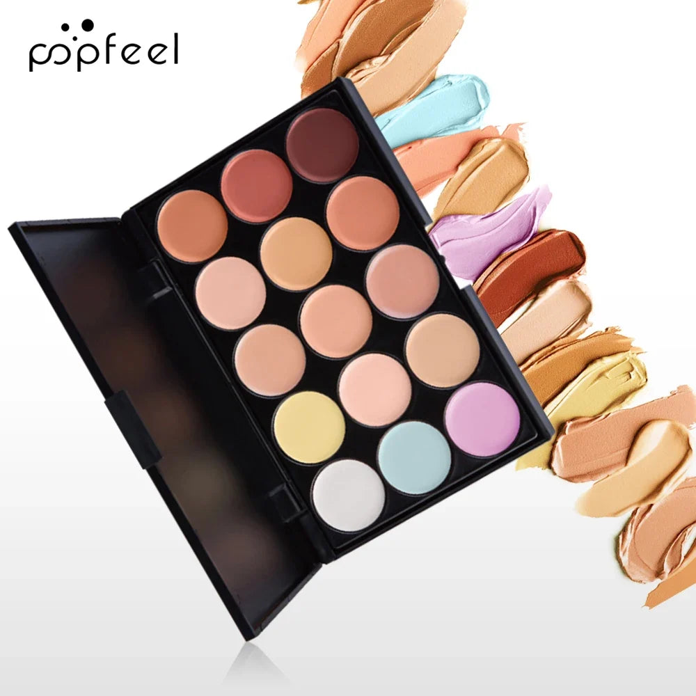 POPFEEL 10-piece face makeup palette with foundation and concealer pans in a black case on Tampa Home & Garden Store