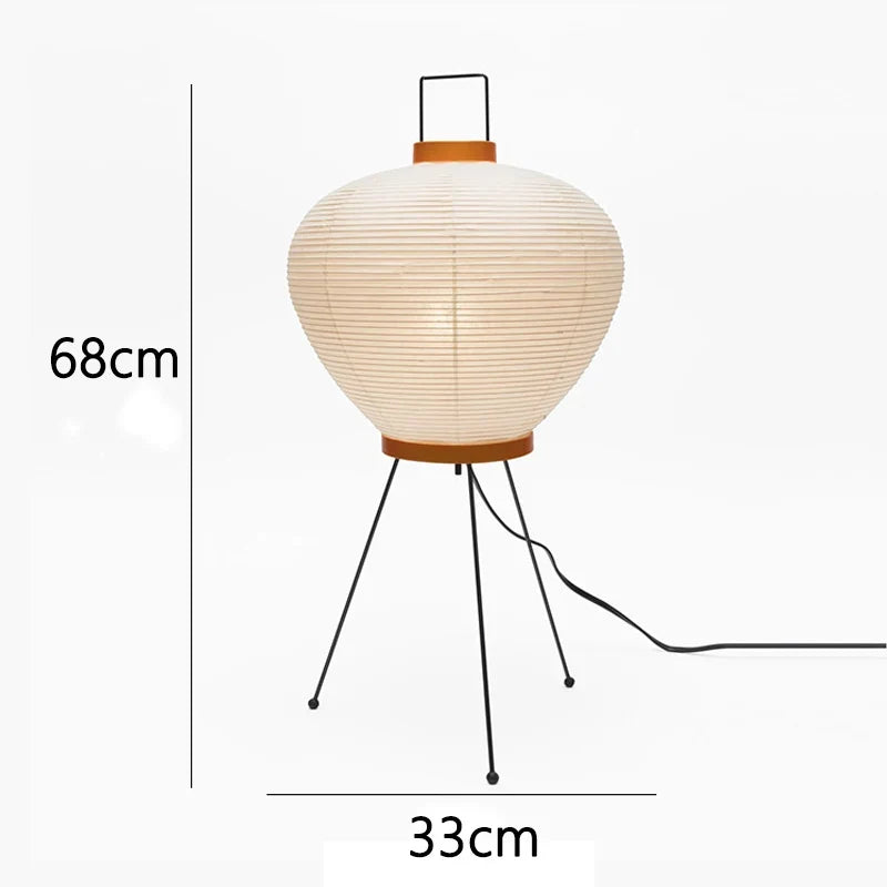 Perfecsy Akari white rice paper table lamp with tripod legs, Japanese wabi-sabi design on Tampa Home & Garden Store