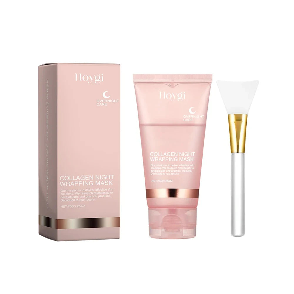 Silcy Skin Collagen Night Wrapping Mask, 75g pink box, tube, and spatula on Tampa Home & Garden Store