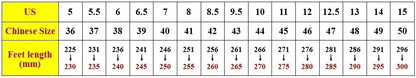 UpTrend Deals mens winter snow boots size chart: US 5–15, Chinese 36–50, foot 230–300 mm on Tampa Home & Garden Store