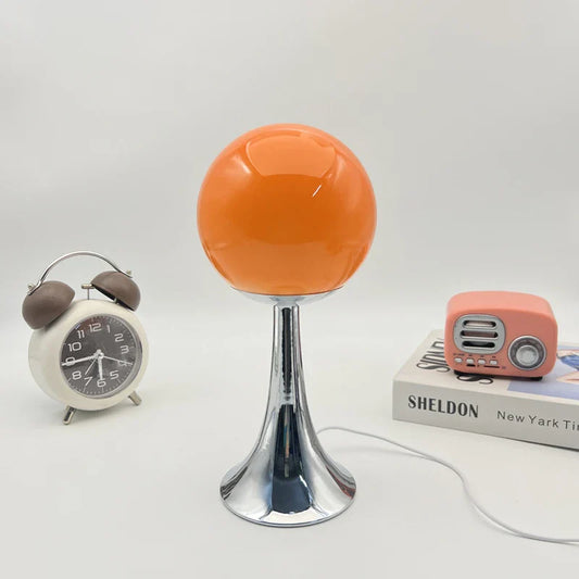Glass Round Table Lamp Home Bedroom Desk Night Light Atmosphere Bedside Lamp - Tampa Home & Garden Store