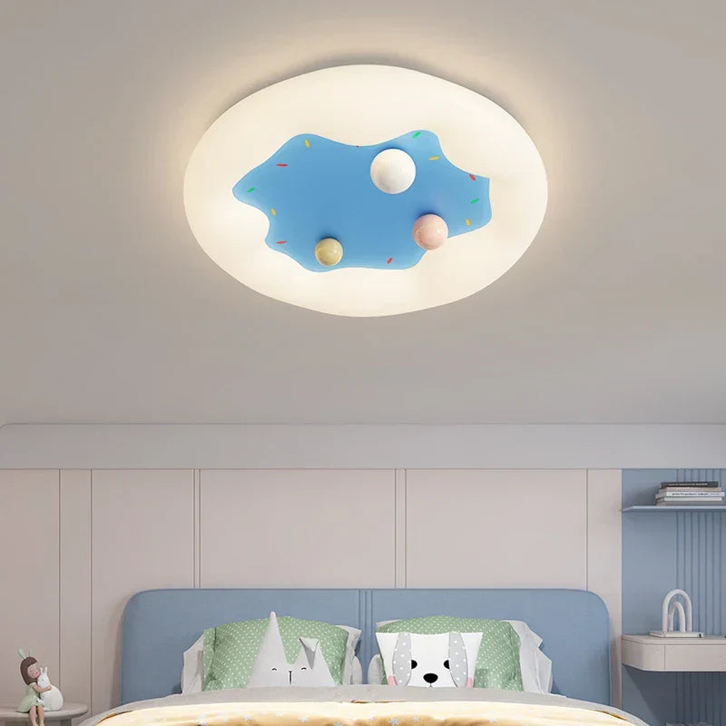 DecorBites Kids Room Chandelier blue cloud ceiling light with pastel bulbs remote dimmable on Tampa Home & Garden Store