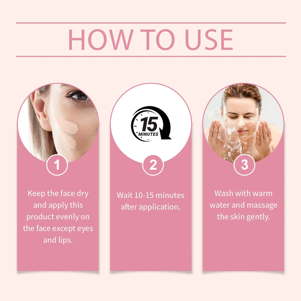 Centella Clay Stick Mask by Silcy Skin with 3 pink steps: apply, wait 15 min, rinse on Tampa Home & Garden Store
