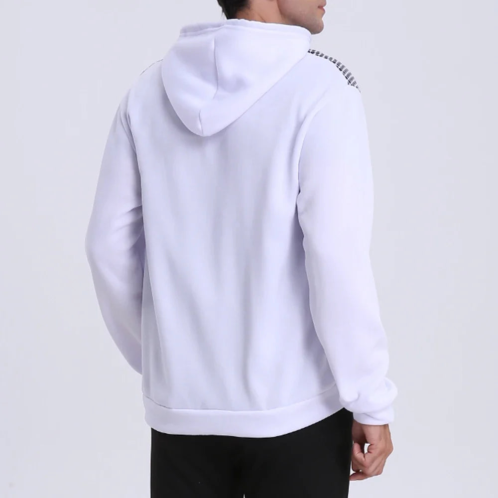 Men's Zip Up Hoodie white hooded sport casual sweatshirt with polka dot pocket detail UpTrend Deals on Tampa Home & Garden Store