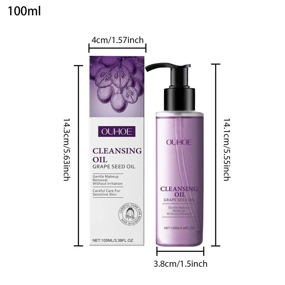 Silcy Skin facial cleansing oil with grape seed oil, 100ml bottle and box, gentle makeup remover on Tampa Home & Garden Store
