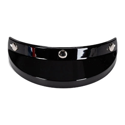 BikerZoneZ Visor for 3/4 Helmet, black glossy plastic with silver studs on Tampa Home & Garden Store
