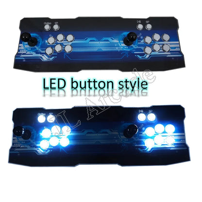 Pandora Saga DX 2-player home arcade sticks with blue LED buttons and circuit-panel art on Tampa Home & Garden Store