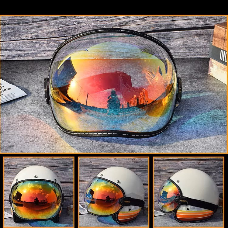 AeroShield motorcycle goggles by BikerZoneZ with mirrored rainbow lens, UV wind protection on Tampa Home & Garden Store