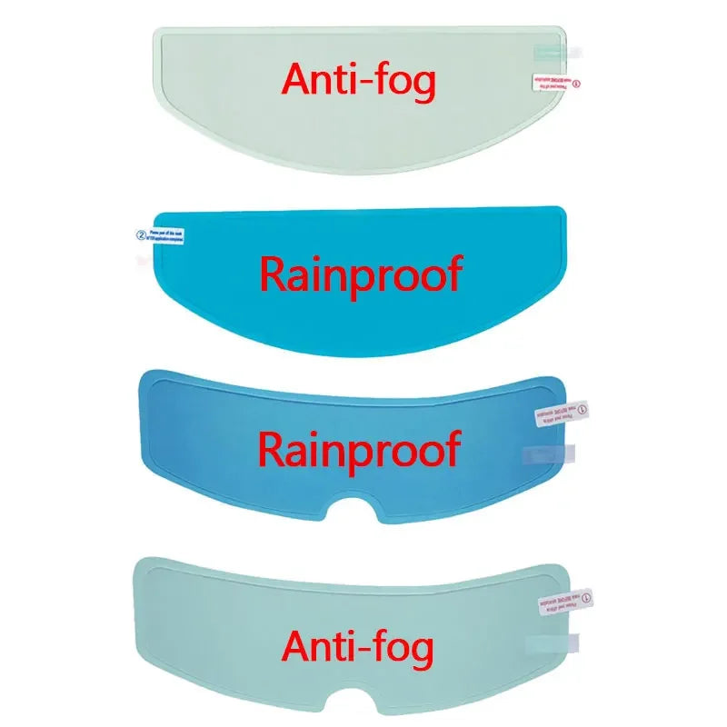 BikerZoneZ Anti-fog Patch Film Rainproof set, 4 curved lens patches in clear and blue on Tampa Home & Garden Store
