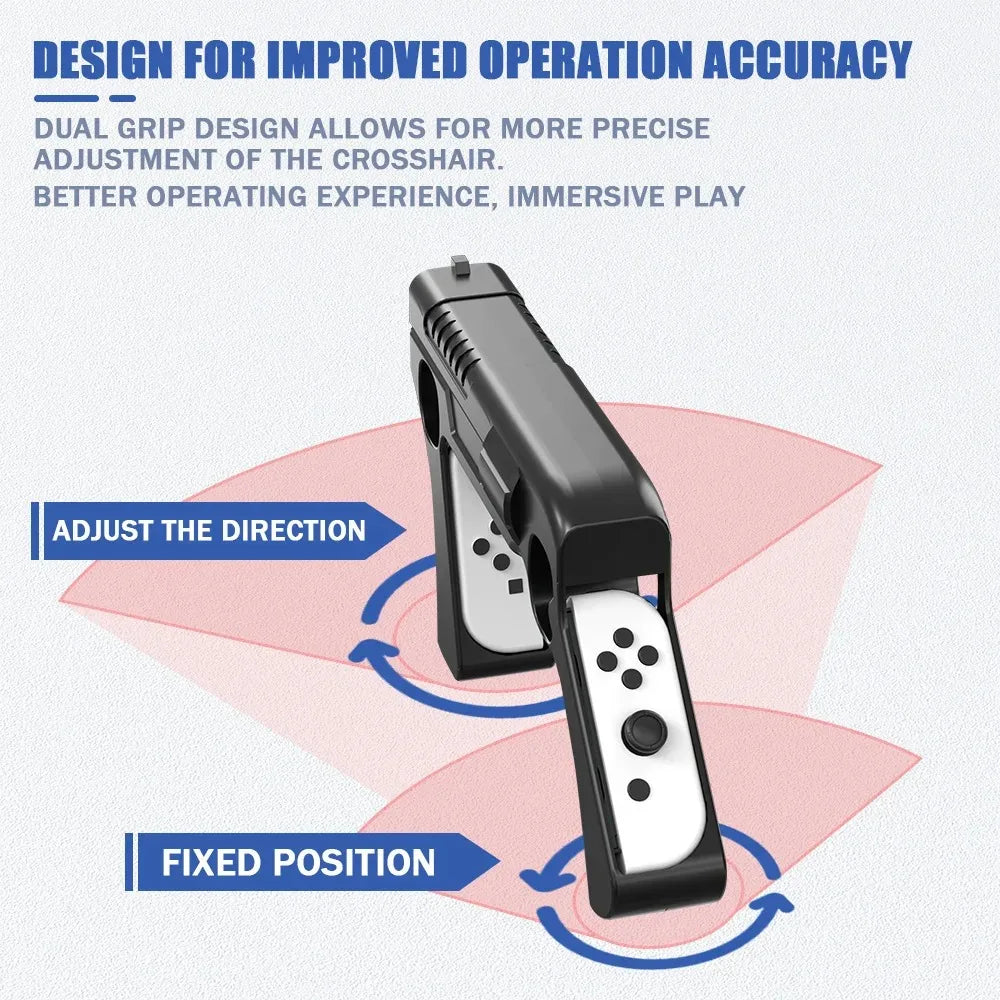 Switch OLED gun-style handle bracket with white Joy-Con for NS shooting games FLIPSTYLEZLLC on Tampa Home & Garden Store