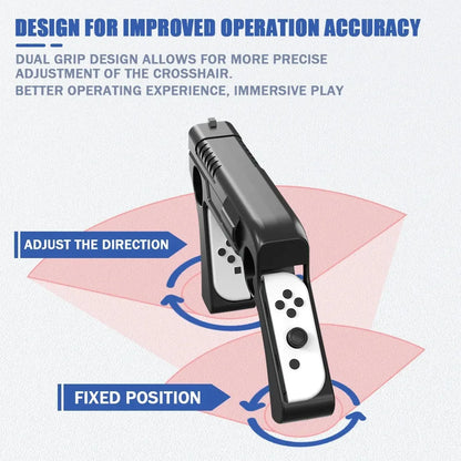 Switch OLED gun-style handle bracket with white Joy-Con for NS shooting games FLIPSTYLEZLLC on Tampa Home & Garden Store