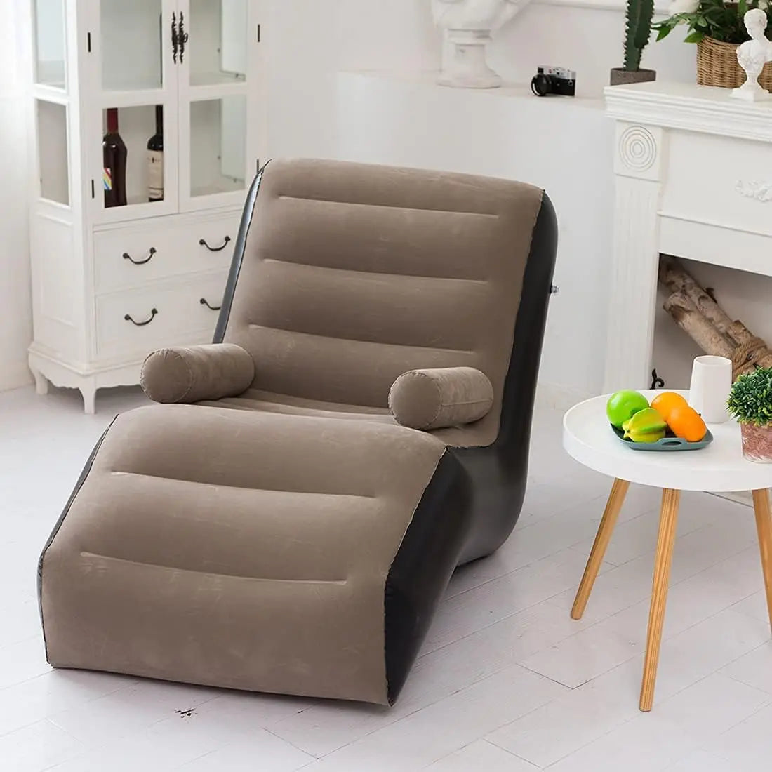 Folding Lazy Sofa Inflatable Lounge Chair Thick Durable Gaming Lounger Air Bed Seat