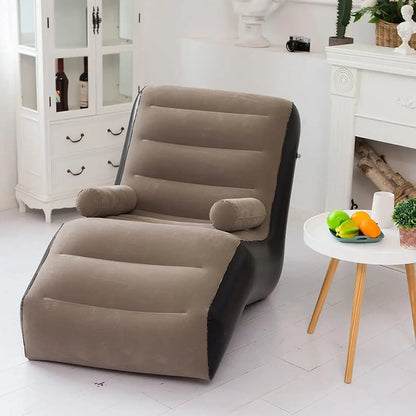 Folding Lazy Sofa Inflatable Lounge Chair Thick Durable Gaming Lounger Air Bed Seat