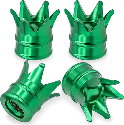 4-pack Crown Valve Stem Caps green aluminum BikerZoneZ on Tampa Home & Garden Store