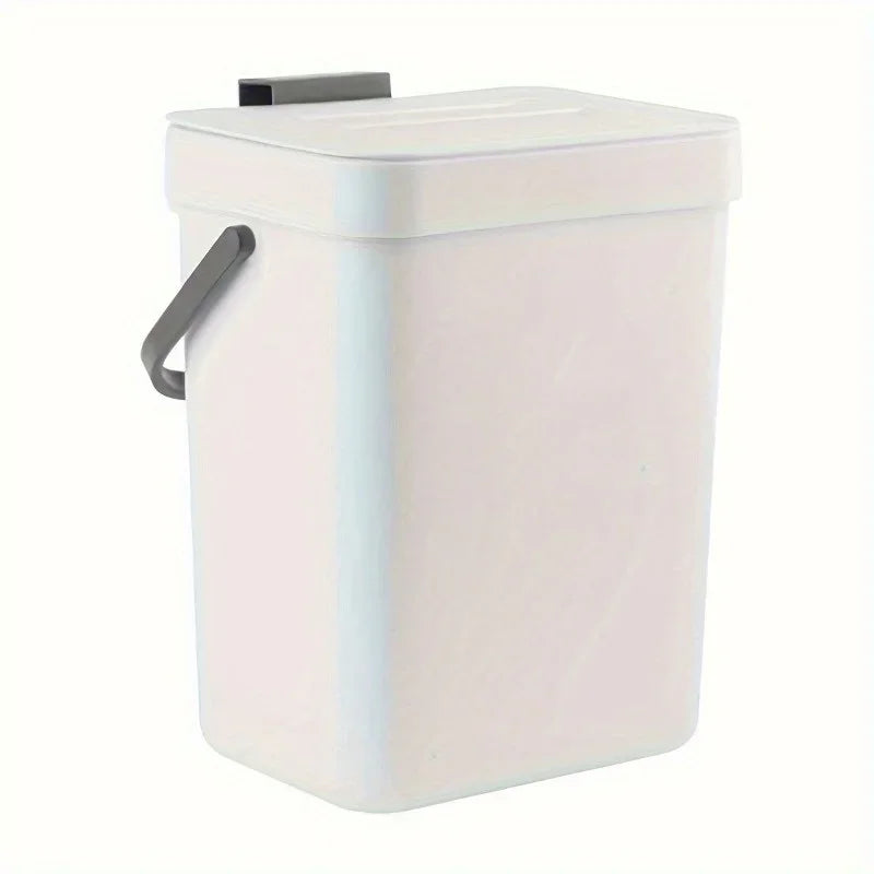 Space-saving quiet-close trash can with lid and handle, 3/5L for kitchen or office on Tampa Home & Garden Store