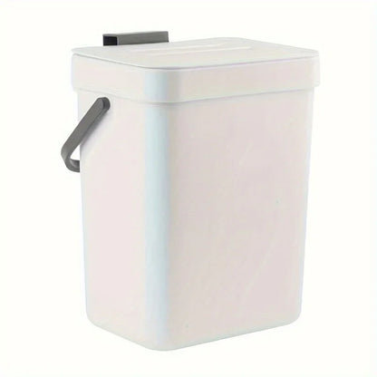 Space-saving quiet-close trash can with lid and handle, 3/5L for kitchen or office on Tampa Home & Garden Store