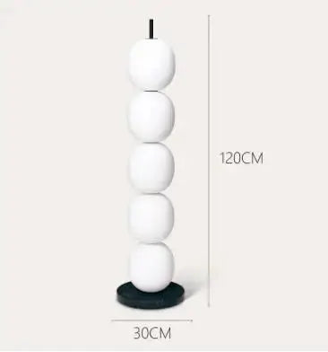 Gourd String Floor Lamp with White Glass Shade