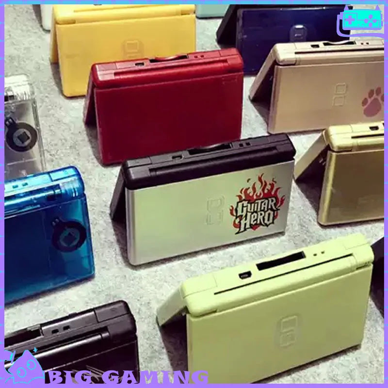 Assorted color handheld console shells for Nintendo GBA NDS NDSL, with Guitar Hero decal on Tampa Home & Garden Store