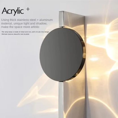 Stainless Rotatable LED Wall Sconce Creative Shadow Light Bedroom Bedside Stairs