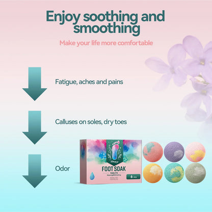 Foot soak tablets South Moon by Silcy Skin, 6 pcs, pastel box with colorful bath bombs on Tampa Home & Garden Store