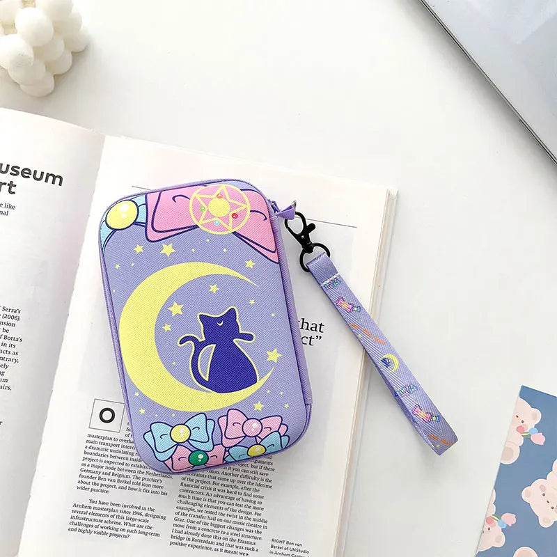 Lanyards Storage Bag Case for R36S/H/RG35XX lilac case with cat moon design and detachable strap on Tampa Home & Garden Store