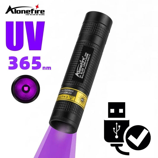 365nm UV Flashlight USB Rechargeable Mini Blacklight Pet Stain Detection - Tampa Home & Garden Store