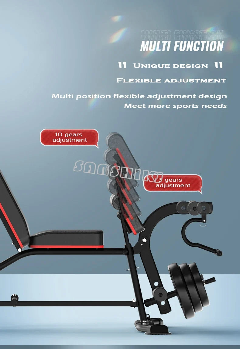 Multi-Function Weightlifting Bench Adjustable Home Gym UpTrend Deals black red accents on Tampa Home & Garden Store