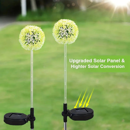 Perfecsy Solar LED Dandelion Lights on stakes, yellow globe flowers for landscape lighting on Tampa Home & Garden Store