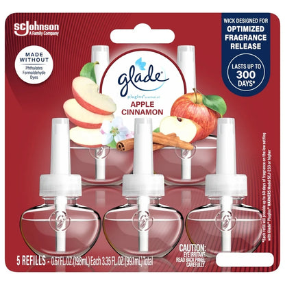 Apple Cinnamon PlugIns scented oil refills 5-pack wall plug-in air freshener caps Silcy Skin on Tampa Home & Garden Store