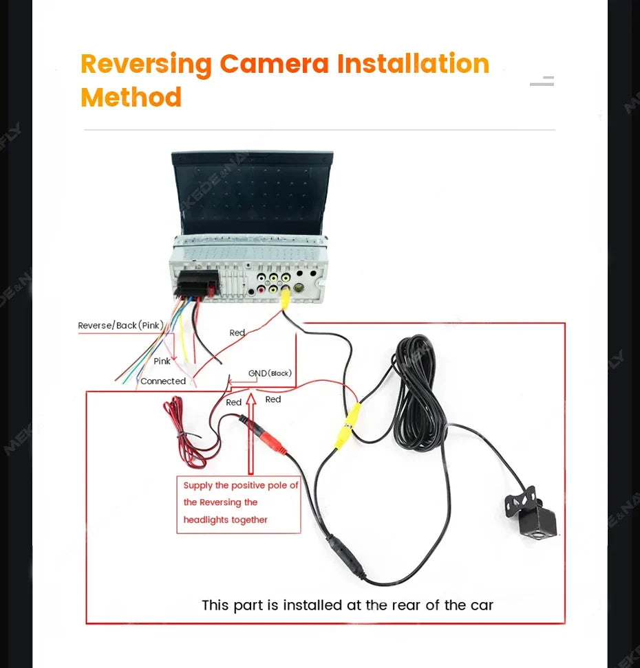 1-DIN 7in car stereo wiring with harness and rear camera hookup UpTrend Deals on Tampa Home & Garden Store
