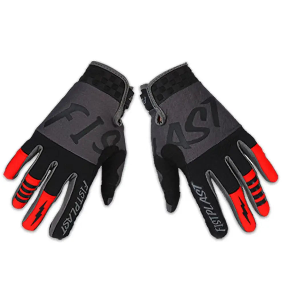 Six color windproof anti-slip touch-screen motorcycle gloves by BikerZoneZ gray-red fingertips on Tampa Home & Garden Store