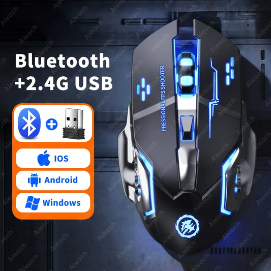 FLIPSTYLEZLLC wireless Bluetooth gaming mouse with blue LED backlight and 2.4G USB on Tampa Home & Garden Store