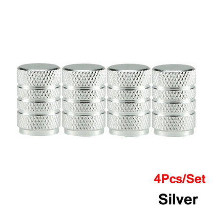 Valve stem caps 4pc set in silver knurled metal by BikerZoneZ on Tampa Home & Garden Store