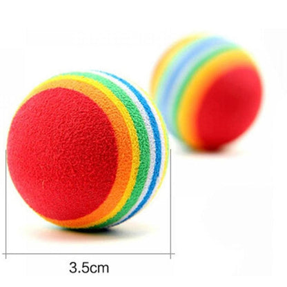 10-pack rainbow foam cat toy balls, soft sponge play balls for indoor cats 3.5 cm on Tampa Home & Garden Store