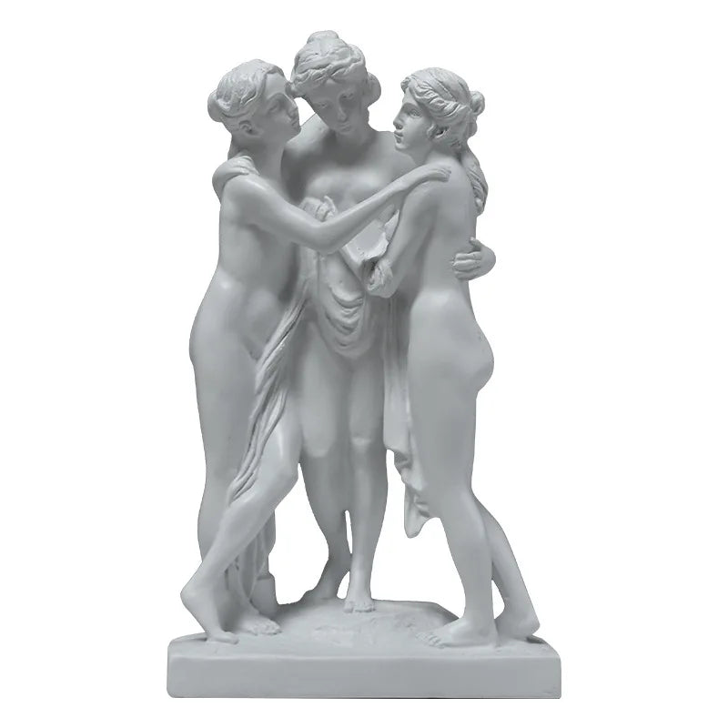 Resin sculpture Venus emerging goddess group with three classical nude figures in white on Tampa Home & Garden Store