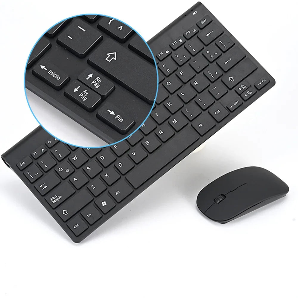 Black 2-piece wireless keyboard and mouse set with 78-key Spanish layout on Tampa Home & Garden Store