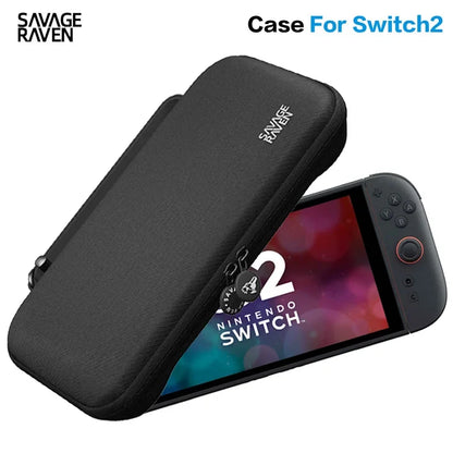 Savage Raven hard-shell EDC case for Nintendo Switch 2; black zippered storage with Switch visible on Tampa Home & Garden Store