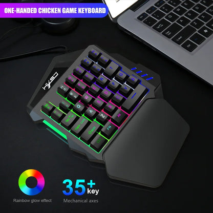Wired backlit gaming keyboard and mini RGB mouse set by FLIPSTYLEZLLC with rainbow lighting on Tampa Home & Garden Store