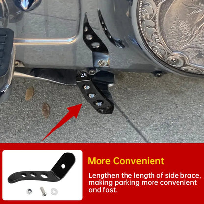 Stand Connector motorcycle side-stand bracket by BikerZoneZ, black metal with mounting holes on Tampa Home & Garden Store