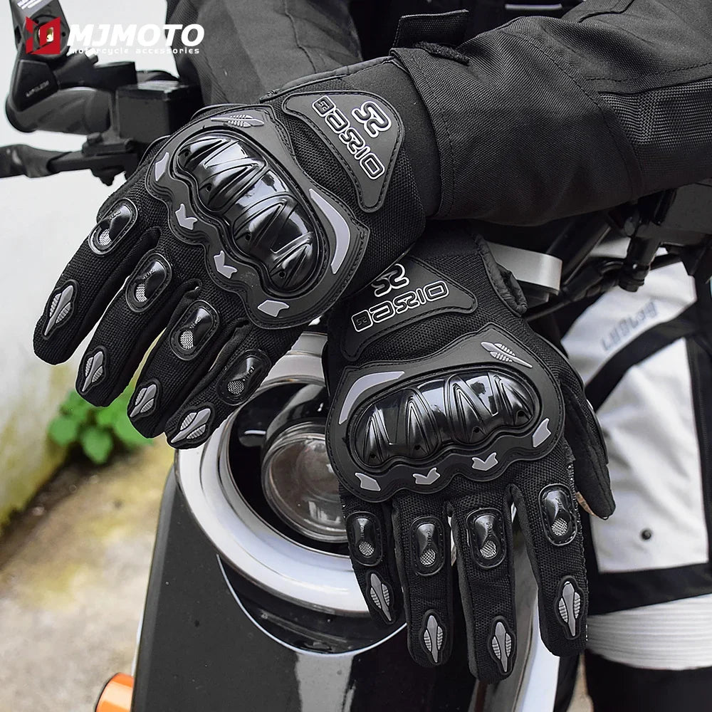 Black BikerZoneZ windproof waterproof touchscreen motorcycle gloves with knuckle guards on Tampa Home & Garden Store